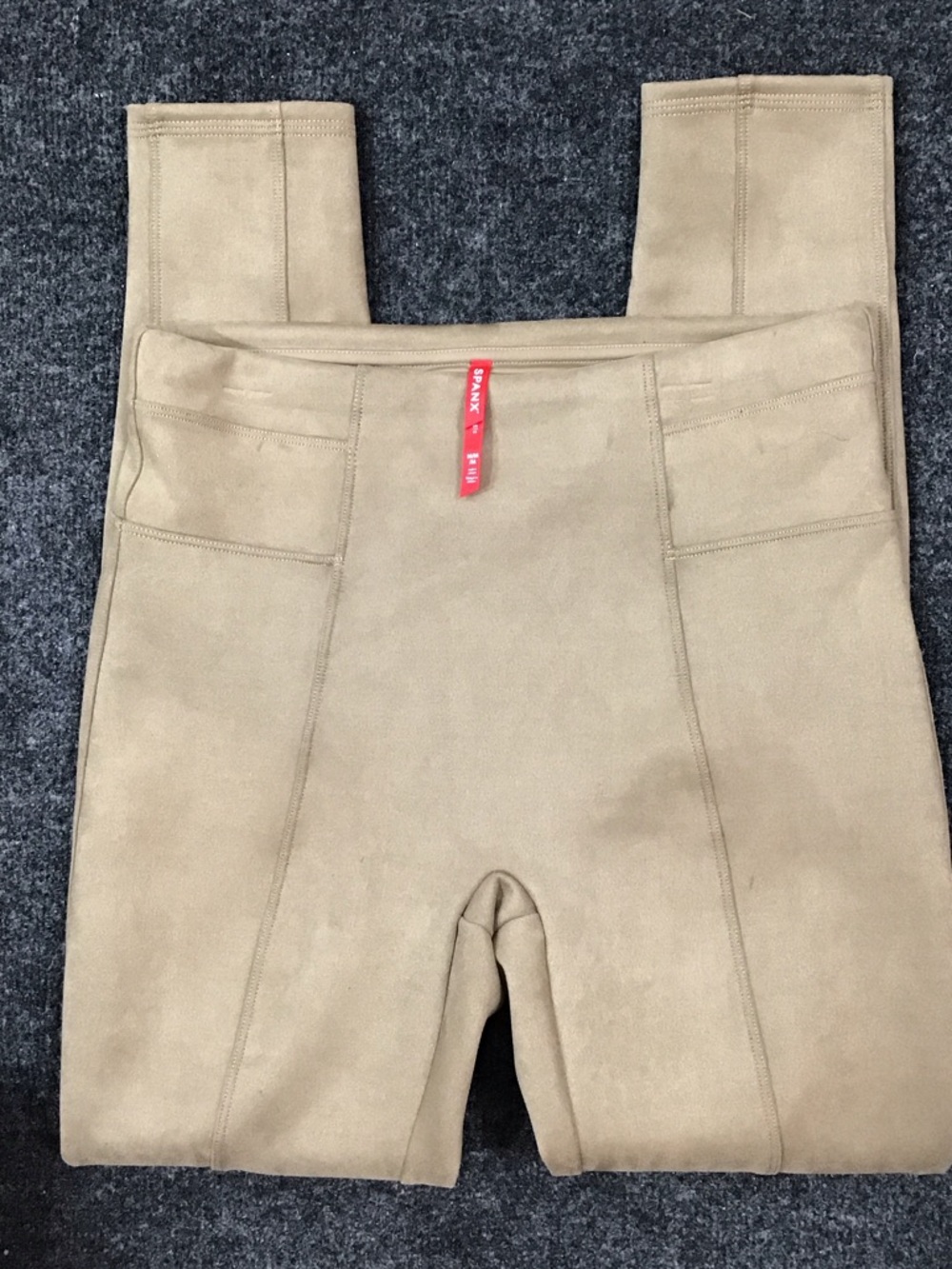 SPANX faux suede Taupe Sculpting Leggings M